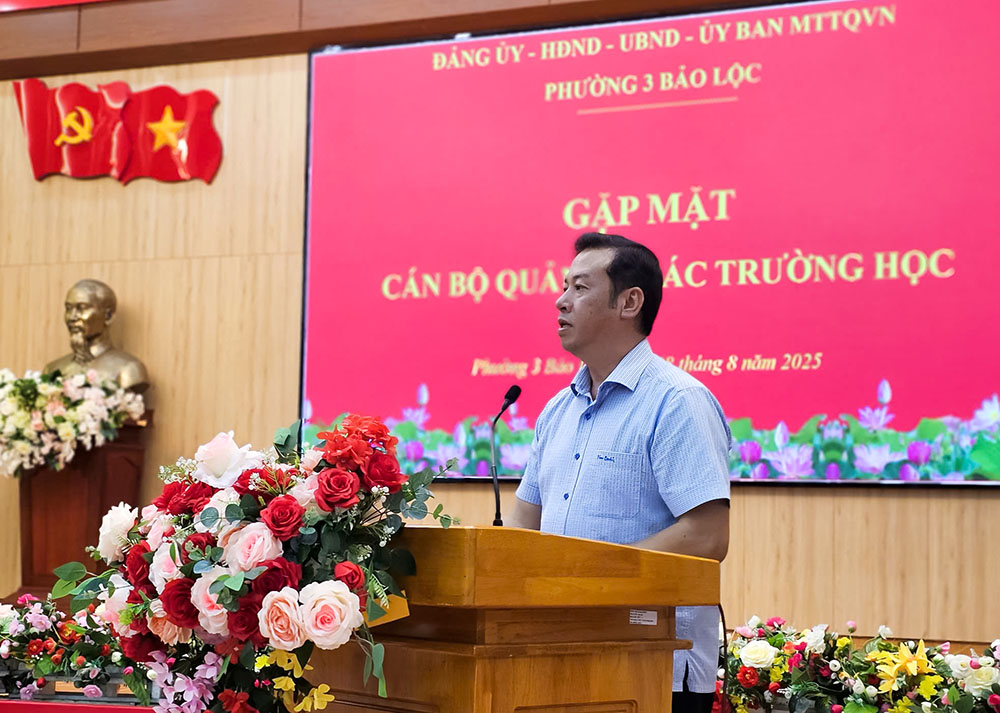 Gặp mặt lãnh đạo các trường học tại UBND phường 3 Bảo Lộc, định hướng cho năm học mới