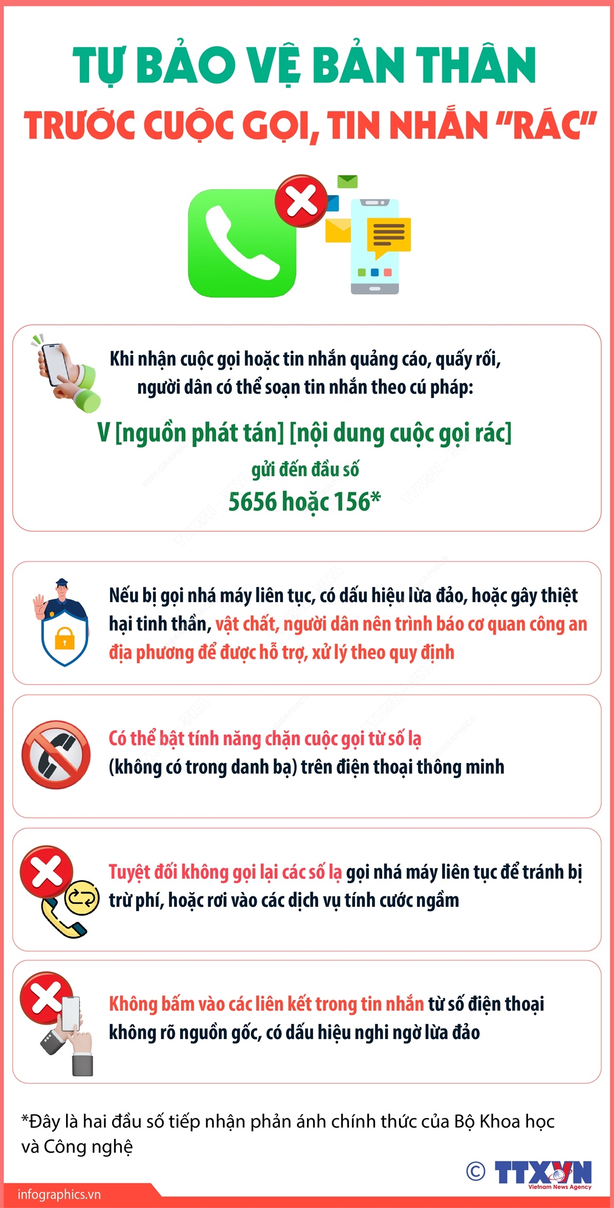 Tự bảo vệ bản thân trước cuộc gọi, tin nhắn 'rác'