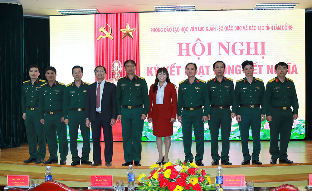 Sở Giáo dục và Đào tạo tỉnh Lâm Đồng kết nghĩa với Phòng Đào tạo, Học viện Lục quân, giai đoạn 2023 – 2028