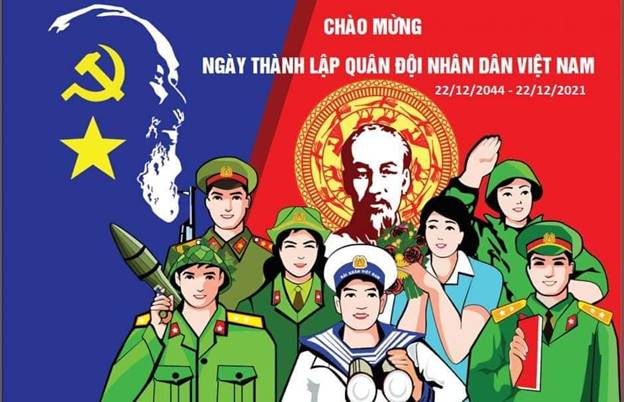Chi bộ Tổ chức hành chính tuyên truyền kỷ niệm 77 năm Ngày thành lập Quân đội nhân dân Việt Nam (22/12/1944 - 22/12/2021) và 32 năm Ngày hội Quốc phòng toàn dân (22/12/1989 - 22/12/2021)