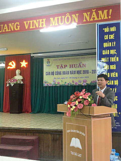 Công đoàn Giáo dục tỉnh Lâm Đồng tổ chức tập huấn cán bộ công đoàn  năm học 2018 - 2019