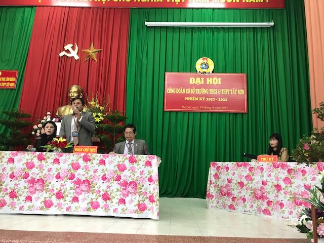 Công đoàn cơ sở Trường THCS&THPT Tây Sơn và THPT Lê Hồng Phong tổ chức thành công Đại hội điểm nhiệm kỳ 2017 - 2022