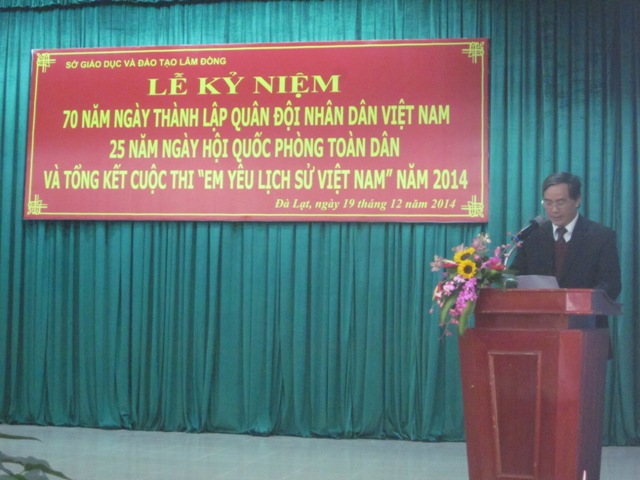 Lễ kỷ niệm 70 năm ngày thành lập Quân đội Nhân dân Việt Nam, 25 năm Ngày hội Quốc phòng toàn dân  và Tổng kết cuộc thi "Em yêu lịch sử Việt Nam"