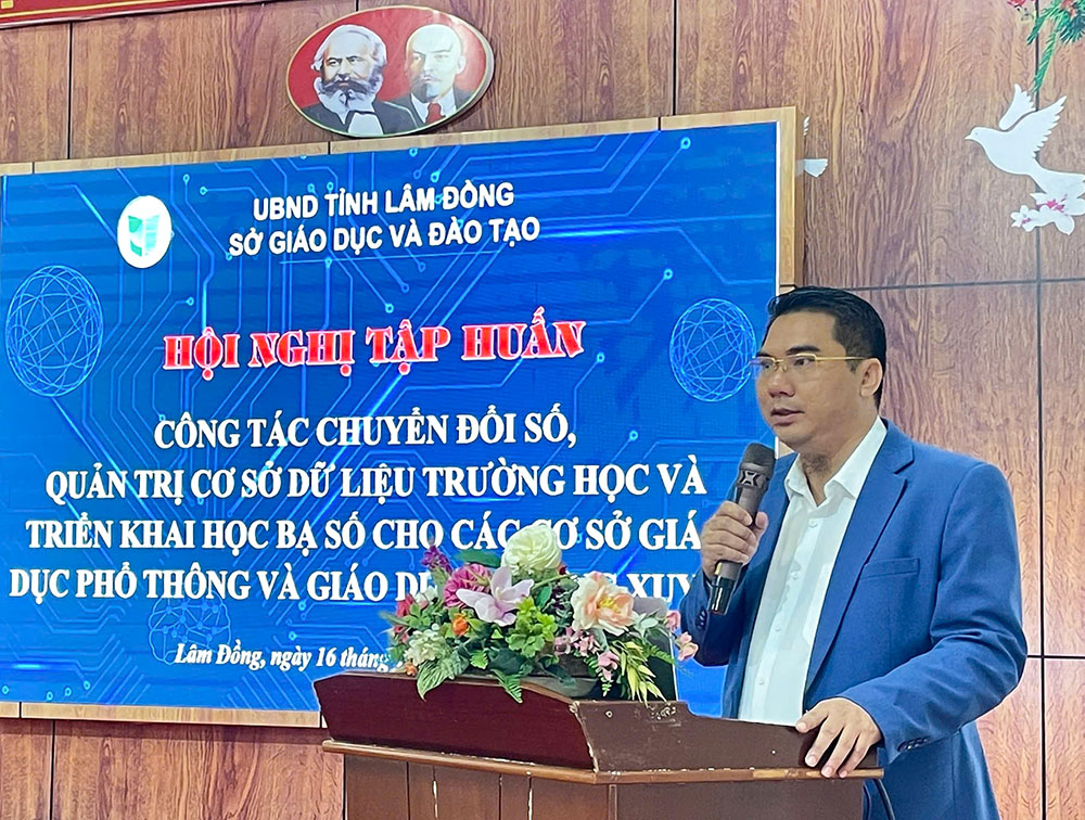 Ngành Giáo dục Lâm Đồng tổ chức tập huấn chuyển đổi số, vận hành cơ sở dữ liệu trường học và học bạ số