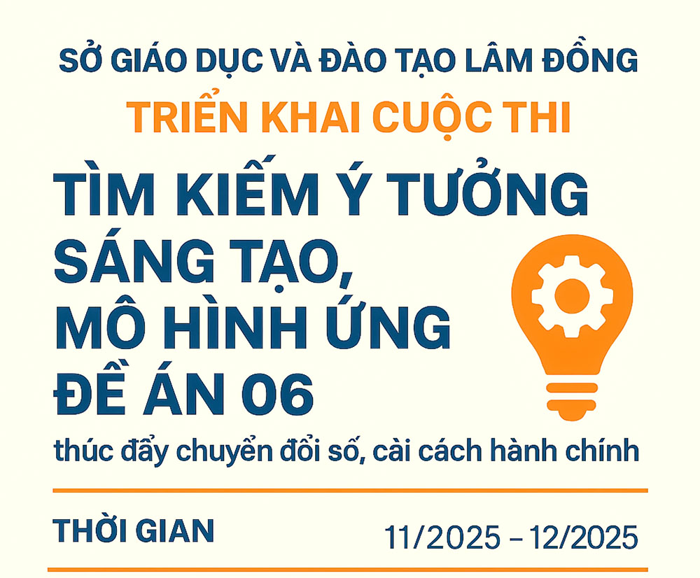 Ngành Giáo dục Lâm Đồng triển khai Cuộc thi “Tìm kiếm ý tưởng sáng tạo, mô hình ứng dụng Đề án 06”